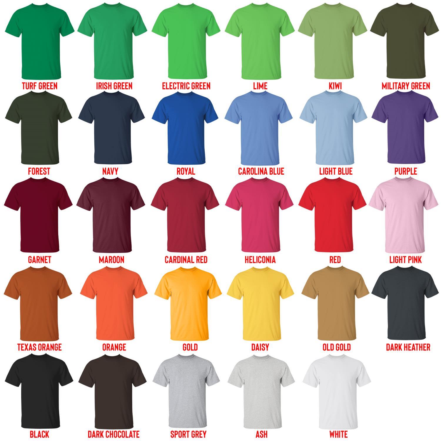 t shirt color chart - Witch Watch Shop
