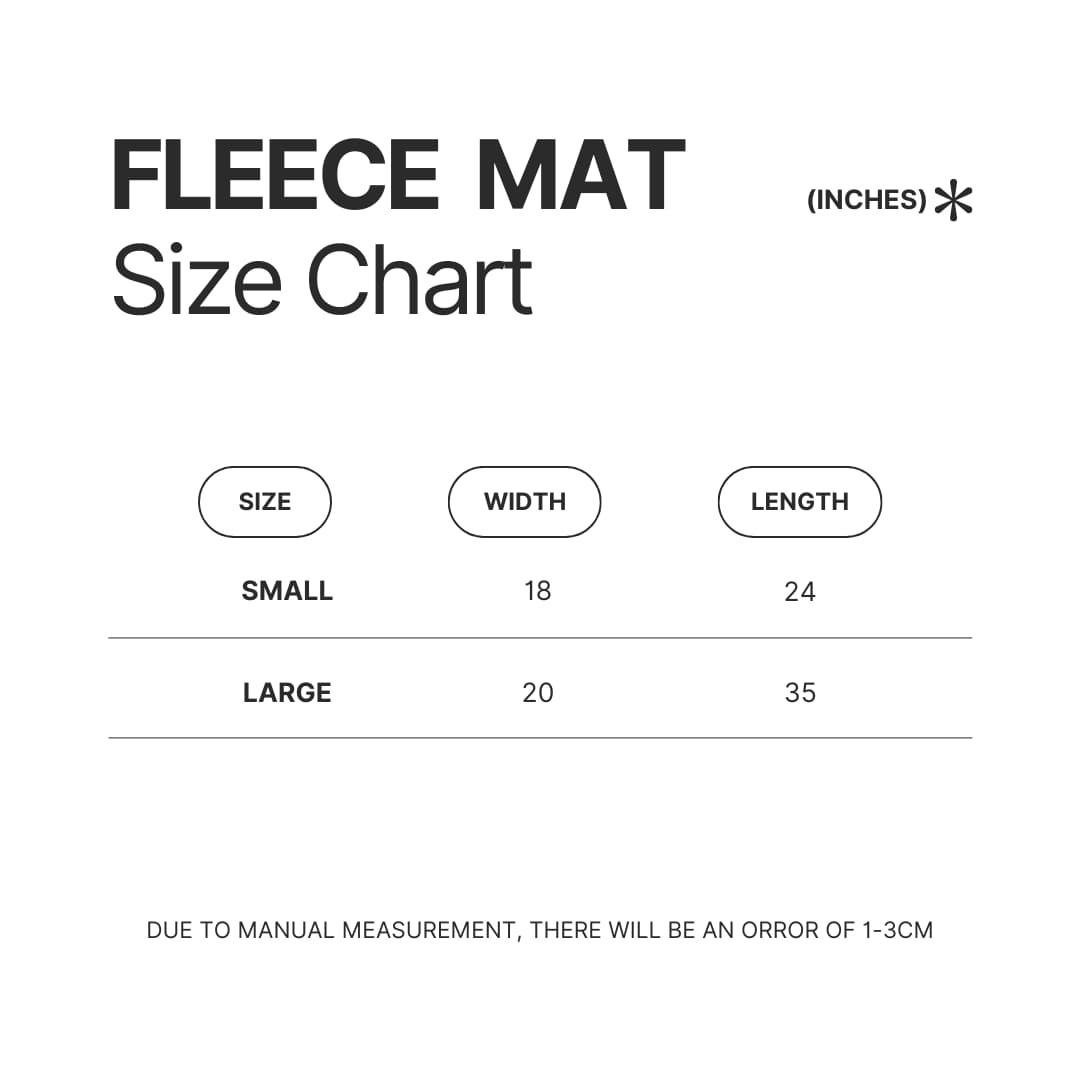 Fleece Mat Size Chart - Witch Watch Shop